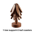 Tree Design 4PCS Stand Bamboo Wooden Trivets Decorative Anti Scald Heat Resistant Table Mat Coaster Wood Placemats Pot