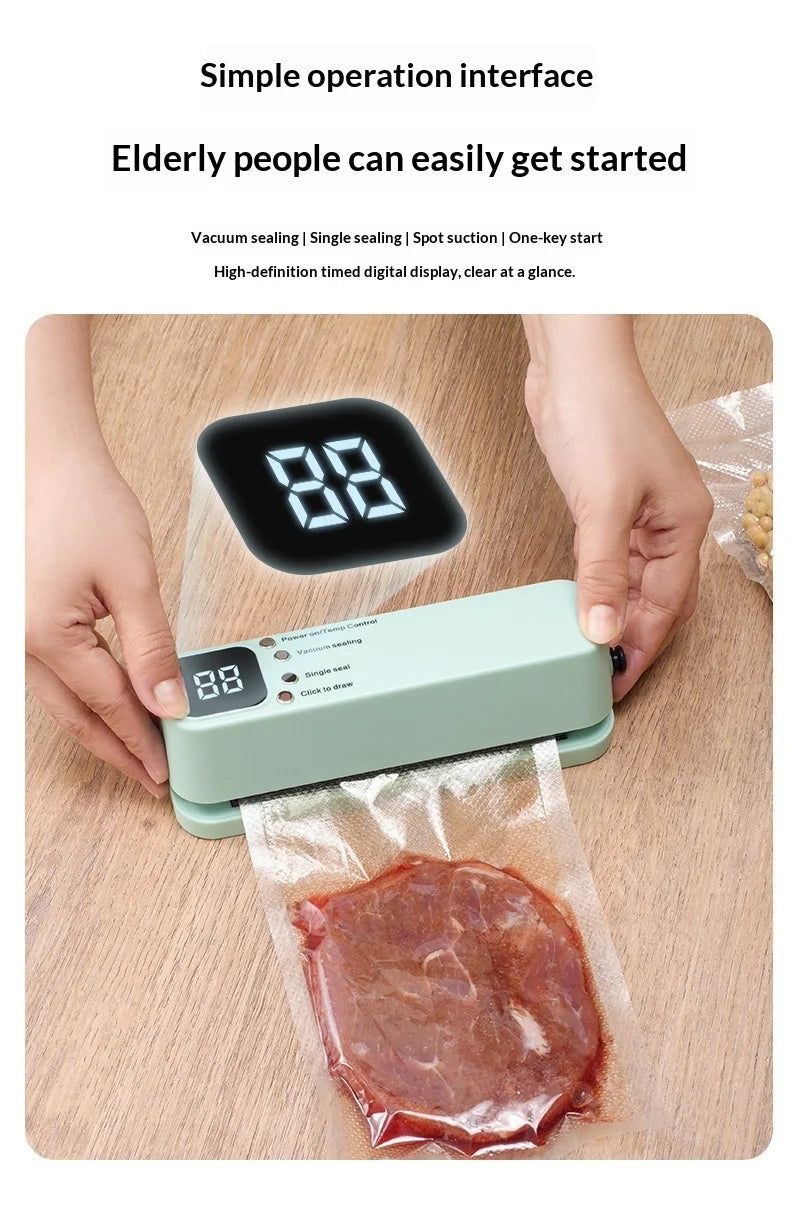 Mini Wireless Rechargeable Vacuum Sealing Machine Household Food Bag Plastic Sealing Kitchen Packaging Device