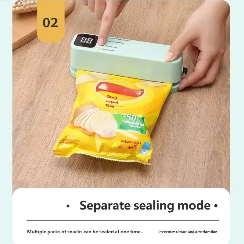Mini Wireless Rechargeable Vacuum Sealing Machine Household Food Bag Plastic Sealing Kitchen Packaging Device