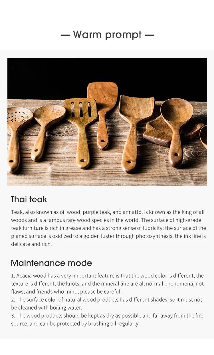 Wooden Spoons For Cooking 9PCS Wooden Utensils For Cooking With Utensils Holder, Teak Wooden Kitchen Utensils Set