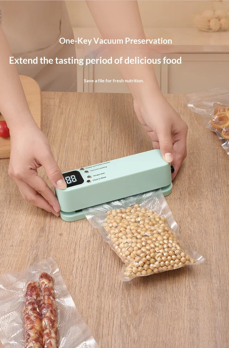 Mini Wireless Rechargeable Vacuum Sealing Machine Household Food Bag Plastic Sealing Kitchen Packaging Device